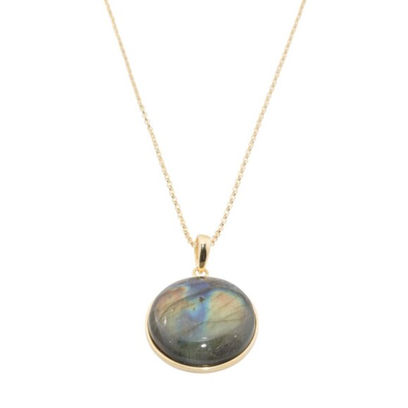 ETRUSCA GIOIELLI Made In Italy 18kt Gold Plated Sterling Silver Labradorite Nec - Picture 1 of 2